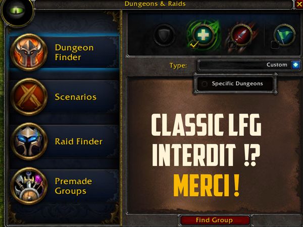 L'addon ClassicLFG interdit par Blizzard