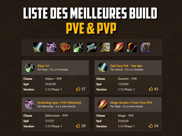 Les meilleures Spé PvE & PvP sur WoW Classic