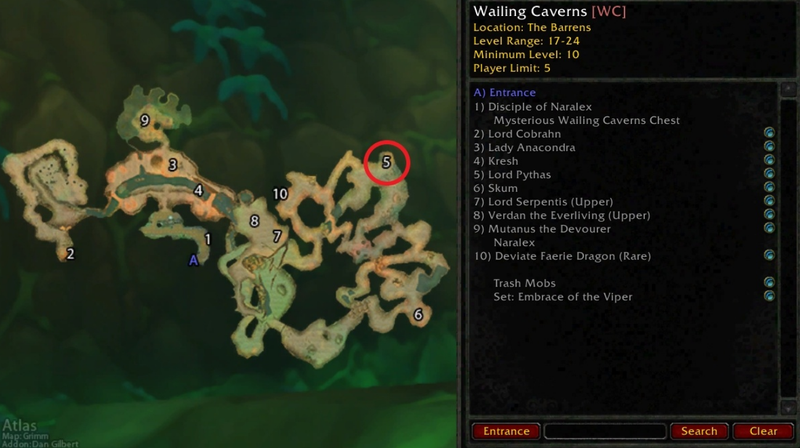 walling cavern boss location liste