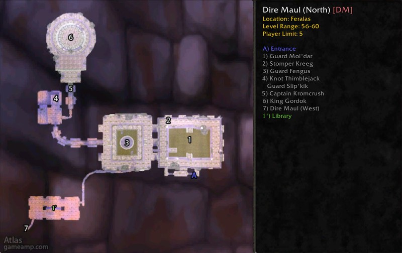 Dire Maul North map