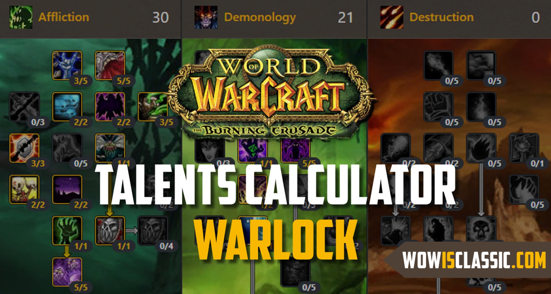 Warlock Talent Calculator for Classic TBC WoW