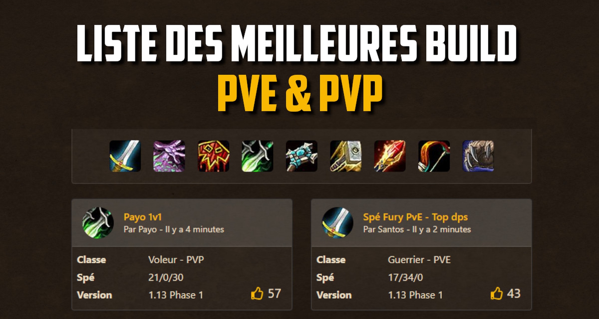 Nouvel Outil : Les meilleures Spé PvE & PvP sur WoW Classic